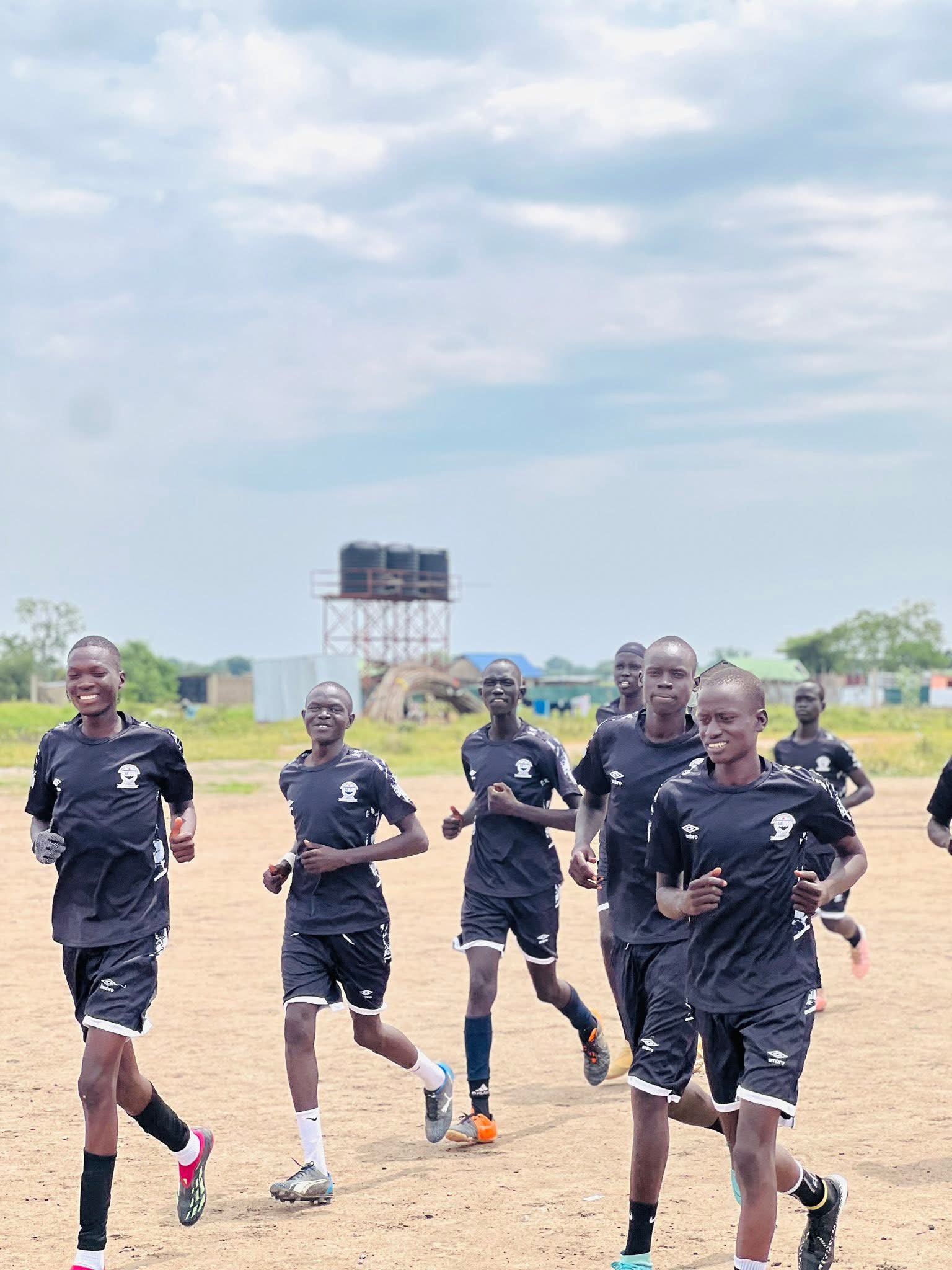Venus Star athletes training on the pitch